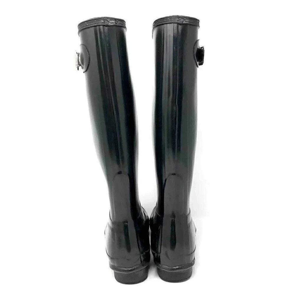 Hunter Originals Gloss Tall Rain Boots Black 5